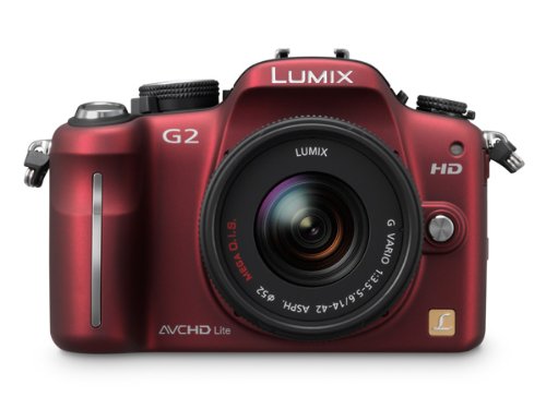 Panasonic Lumix G2 12.1MP Compact System Camera Kit - Red (Renewed